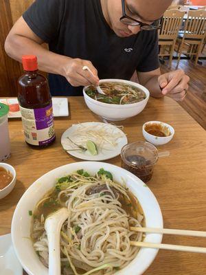 Spicy beef noodle and xl beef pho