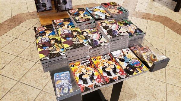 Demon Slayer manga near the entrance.