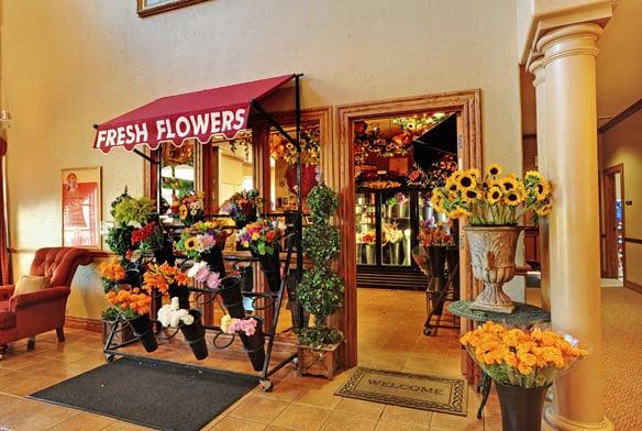 The flower shop located inside Calvary Mortuary and Cemetery.