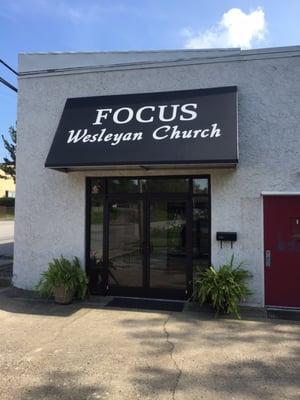 The front entrance of the church