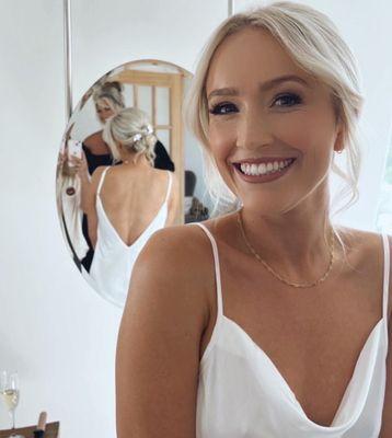 Beautiful bride in her express glow