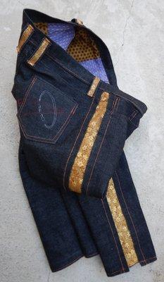 This is a prototype pair of black denim jeans we're working on at JAco customs - interior/pockets are lined with  the finest of fabrics.