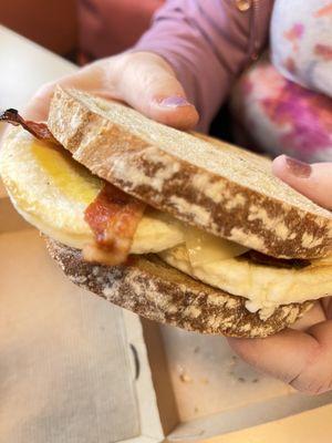 Sourdough breakfast sandwich