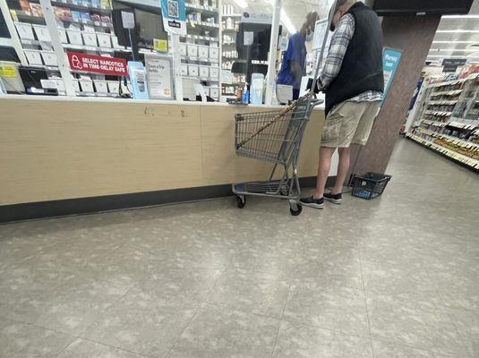 Pharmacy counter with nice employee