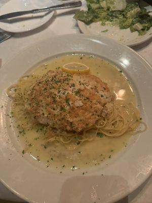 SO GOOD! Lemon butter chicken over pasta