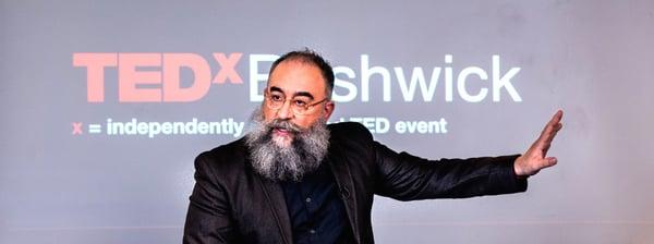 Hector Marcel, dharma teacher at the 3 Jewels giving a TedX Talk in Bushwick.