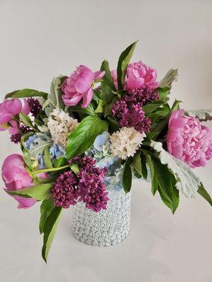 Peonies in Ceramic Vase