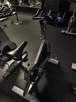 Spin bikes. They do not have displays on them