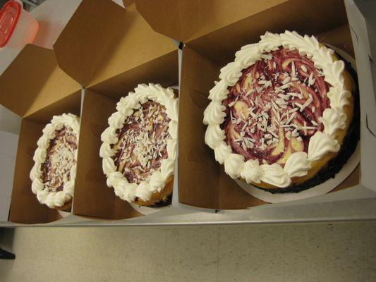 White Chocolate Raspberry Swirl Cheesecakes!