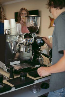 The espresso machine.