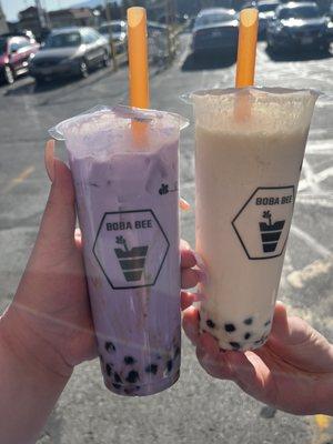 Taro Milk Tea and Vanilla Mango Smoothie - Original Boba Pearls