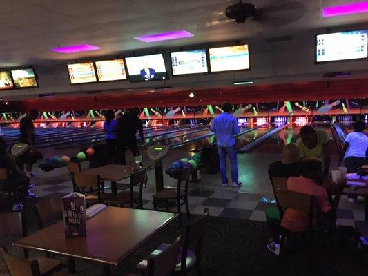 Glow in the dark bowling