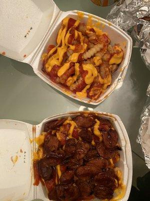 Chorizo Fries and "Regular" Fries