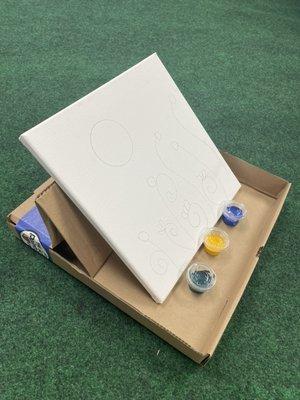 Pizza Box Easels for our kids parties and kits make masterpiece transportation a breeze