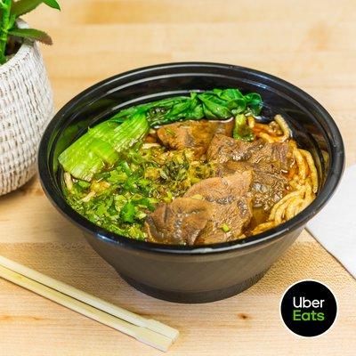 Signature Dish: Braised beef noodle soup (spicy)