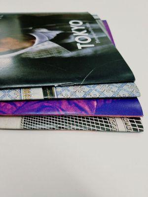 Saddle stitched booklets.