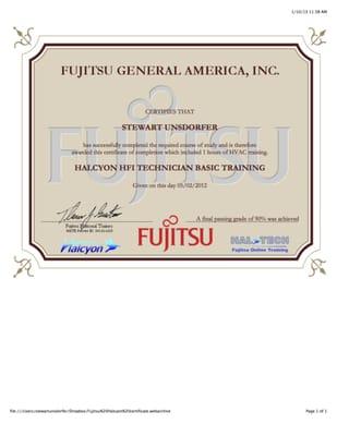 Factory certified Fujitsu installer