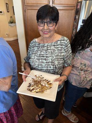 My Grandma had her first ever crepe and loved it!