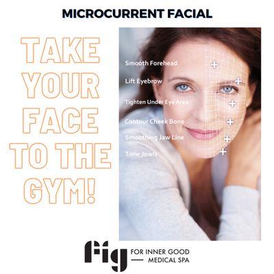 Microcurrent facials are one of the latest innovations to spark a conversation. Call us for details!