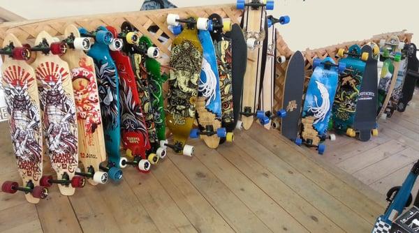 we have a great selection of longboards! land yatch sector 9 and stella!