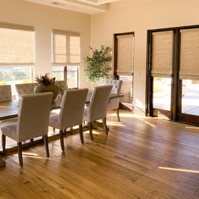 Control your atmosphere, lighting and privacy while still achieving the look you want with Provenance® Woven Wood Shades.