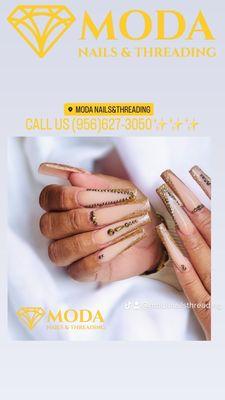 Gold long nails