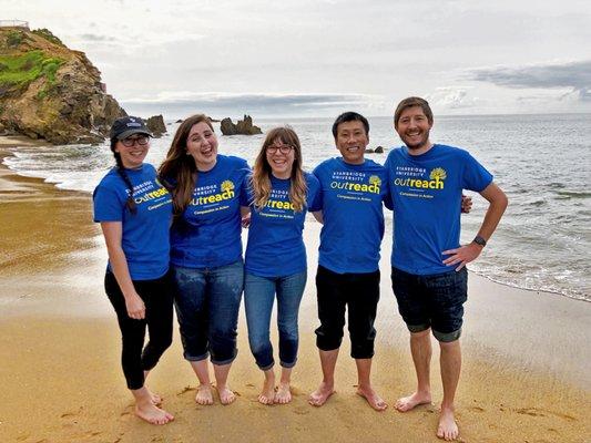 At regular beach clean-up events through the Stanbridge outREACH program, students help protect the ocean's ecosystem.