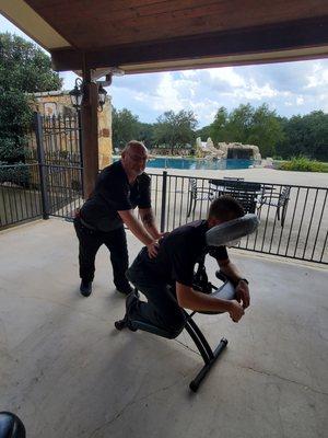 Chair Massages by the pool