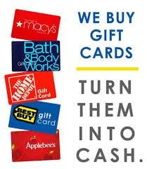 Immediate cash for gift-cards ! 
 Sussex Jewelry Exchange now purchases a wide variety of Gift Cards!