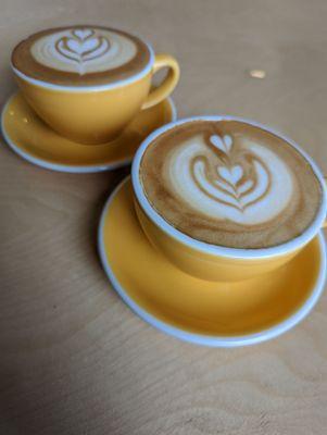 His & hers oat lattes.