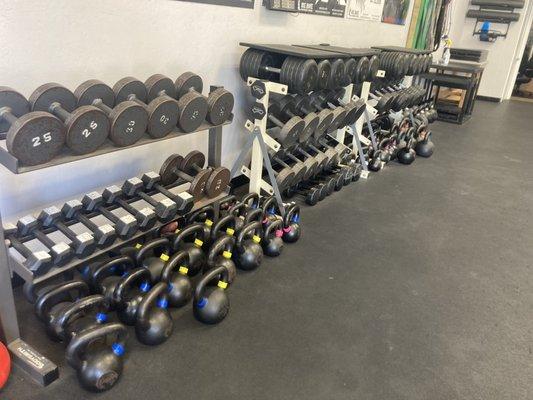 Dumbbells kettlebells