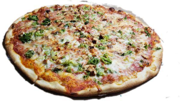 Delivery:  Grilled Chicken Broccoli XL Pie.