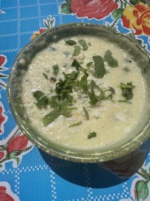 Poblano corn grits