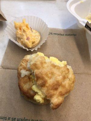 Biscuits and eggs  Sample on the back