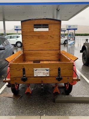 8/20/23 Historic vehicle parked in front on Prince Palace (odd name for a convenience store of Chevron)