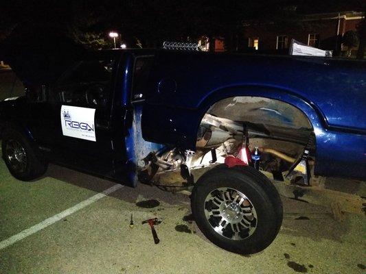 Fuel Pump repair Chevy S-10 had to remove truck bed