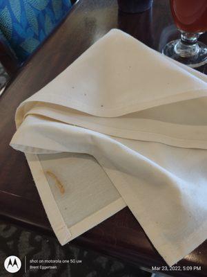 Dirty Linens provided for napkins