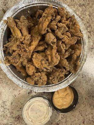 Fried Oyster Mushrooms w/Spicy Aioli Sauce - Small House made ranch