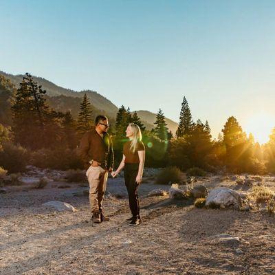 Surprise proposal in the mountains with this beautiful natural light shot before the sun went down