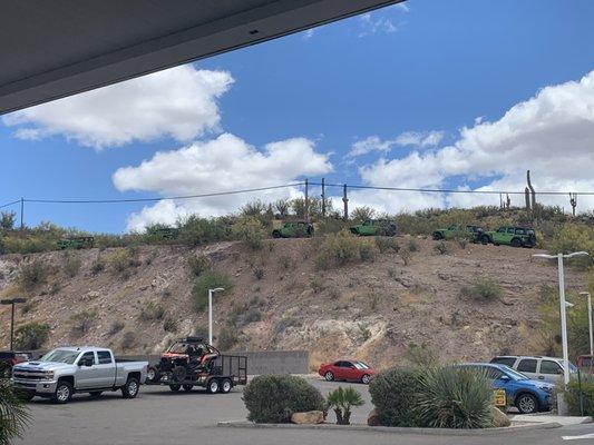 All the green jeeps up top was kinda neat