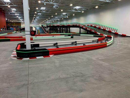 Another picture of one of our two indoor go kart tracks!