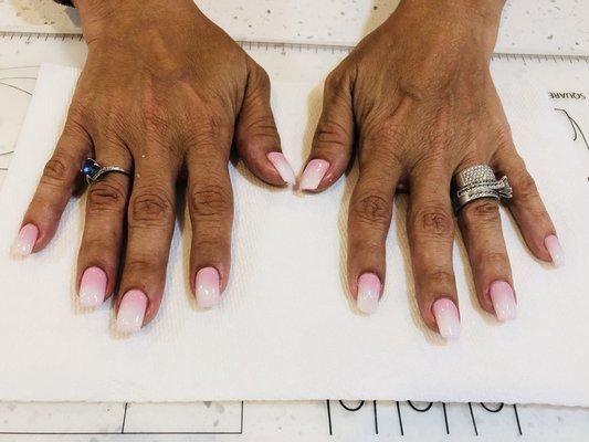 Pink white ombré full set