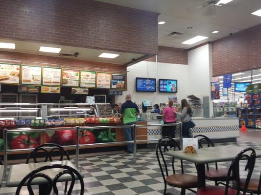 It's a standard inside-Walmart Subway.