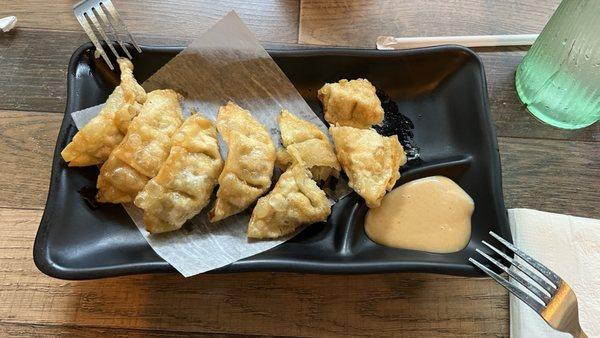 Fried pork Gyoza appetizer 10/10 the crunch and sauce so good