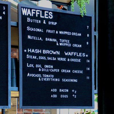 Waffle Menu