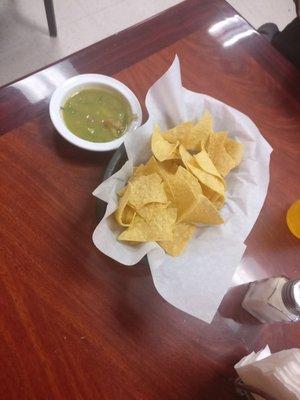 Complimentary chips and salsa