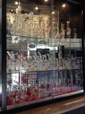 Brand name American made glass pieces. We've got water pipes, bubblers, and concentrate pieces.