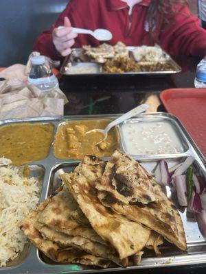 Tandoori roti, shahi paneer, dal tadka, etc