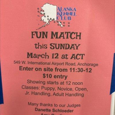 AKC Fun Match!  We're Entered!