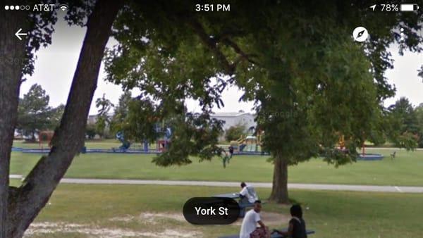 You can see the playground up ahead. Taken from York Street.  --From Google Earth